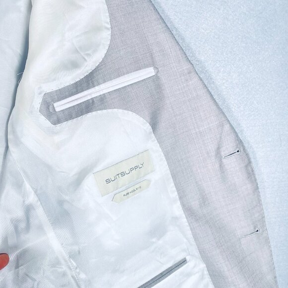 Suitsupply x Vitale Barberis Suit Mens 46R Gray Wool 2 Piece Blazer Pants 38x30 - Picture 6 of 16